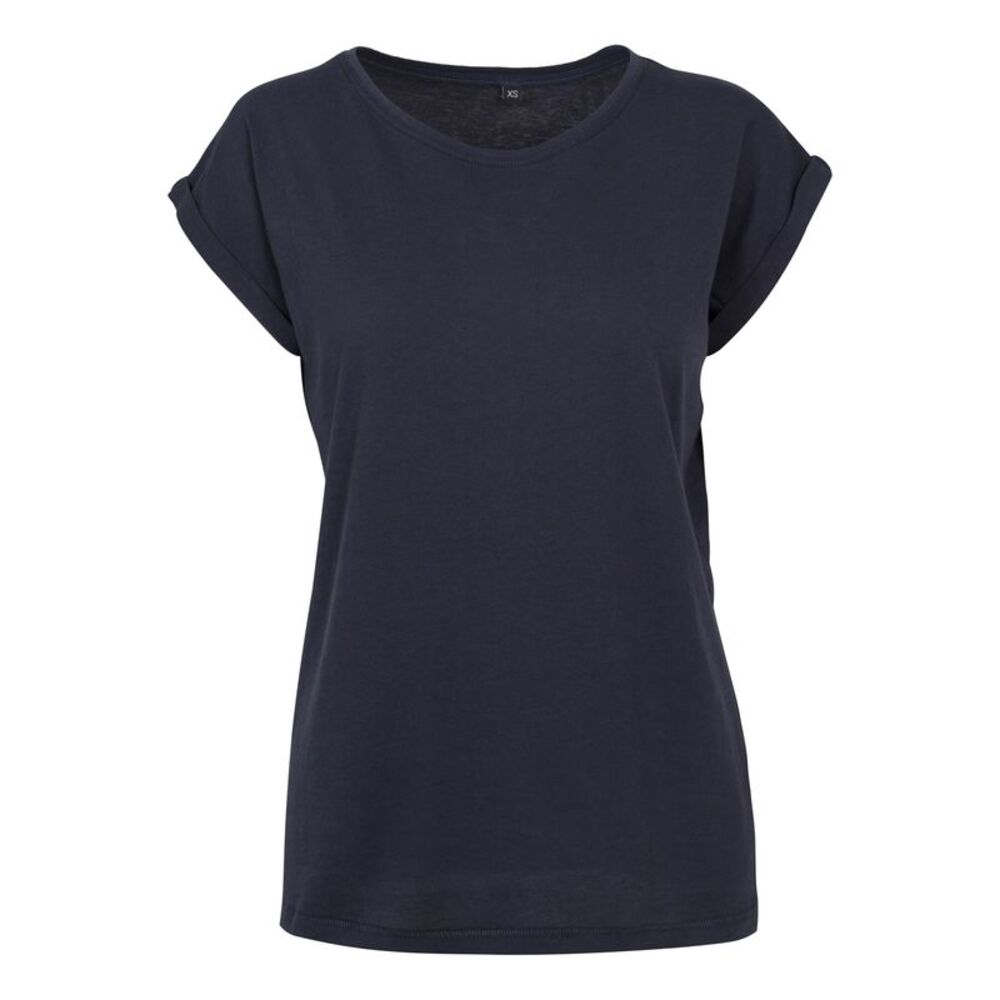 Build Your Brand Womens/Ladies Extended  T-Shirt / Navy